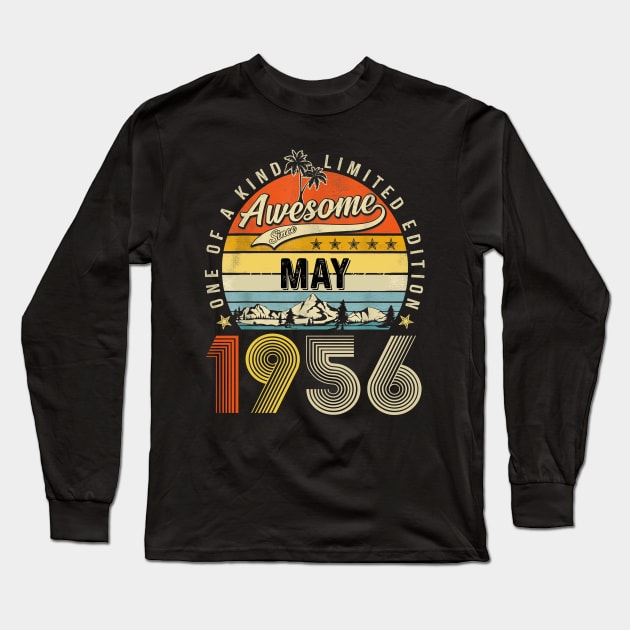 Awesome Since May 1956 Vintage 67th Birthday Long Sleeve T-Shirt by nakaahikithuy